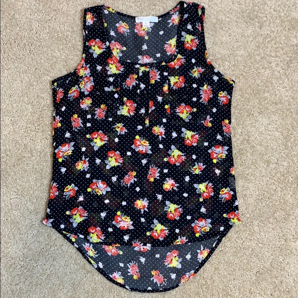 Polka Floral Sheer Top